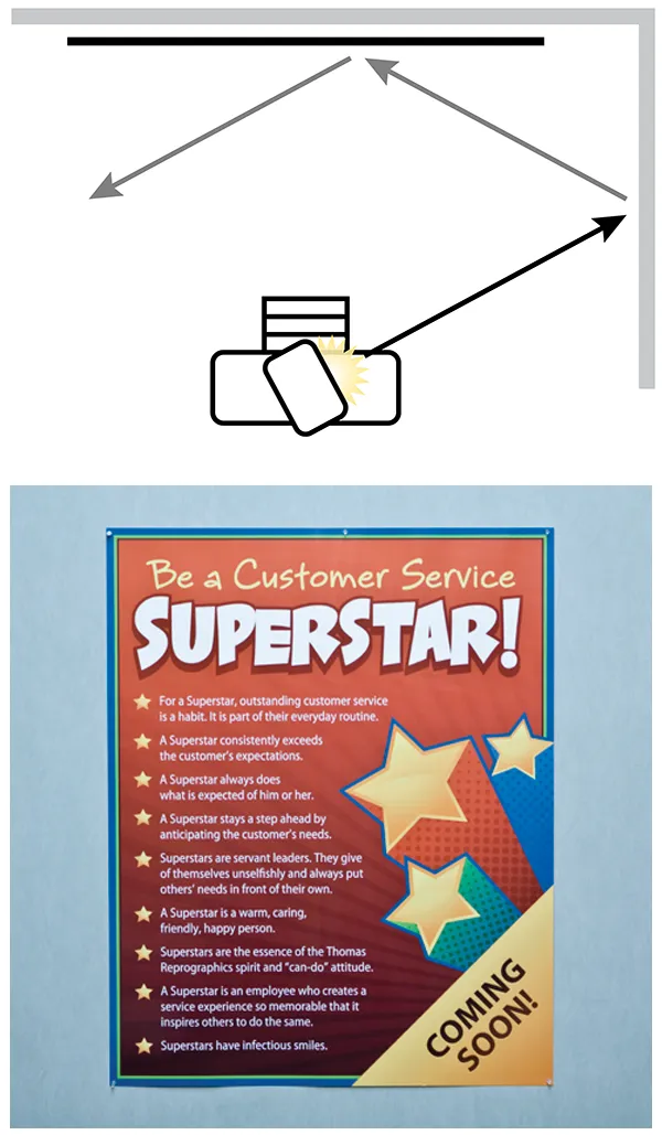 A photo taken head-on with bounce flash