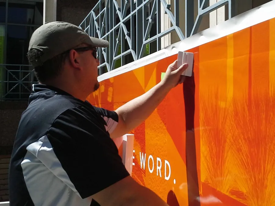 A banner installation