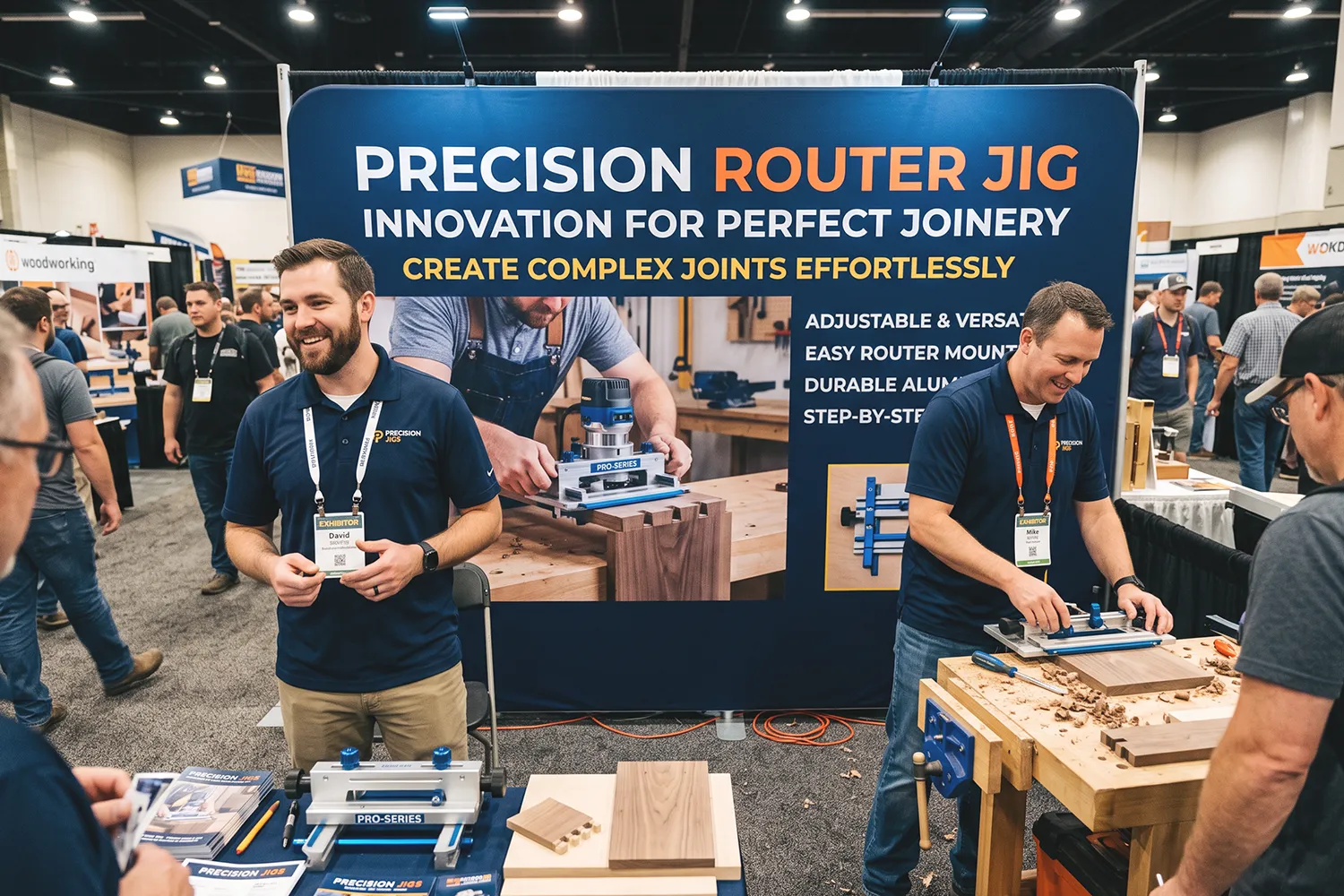 Closeup of a trade show banner