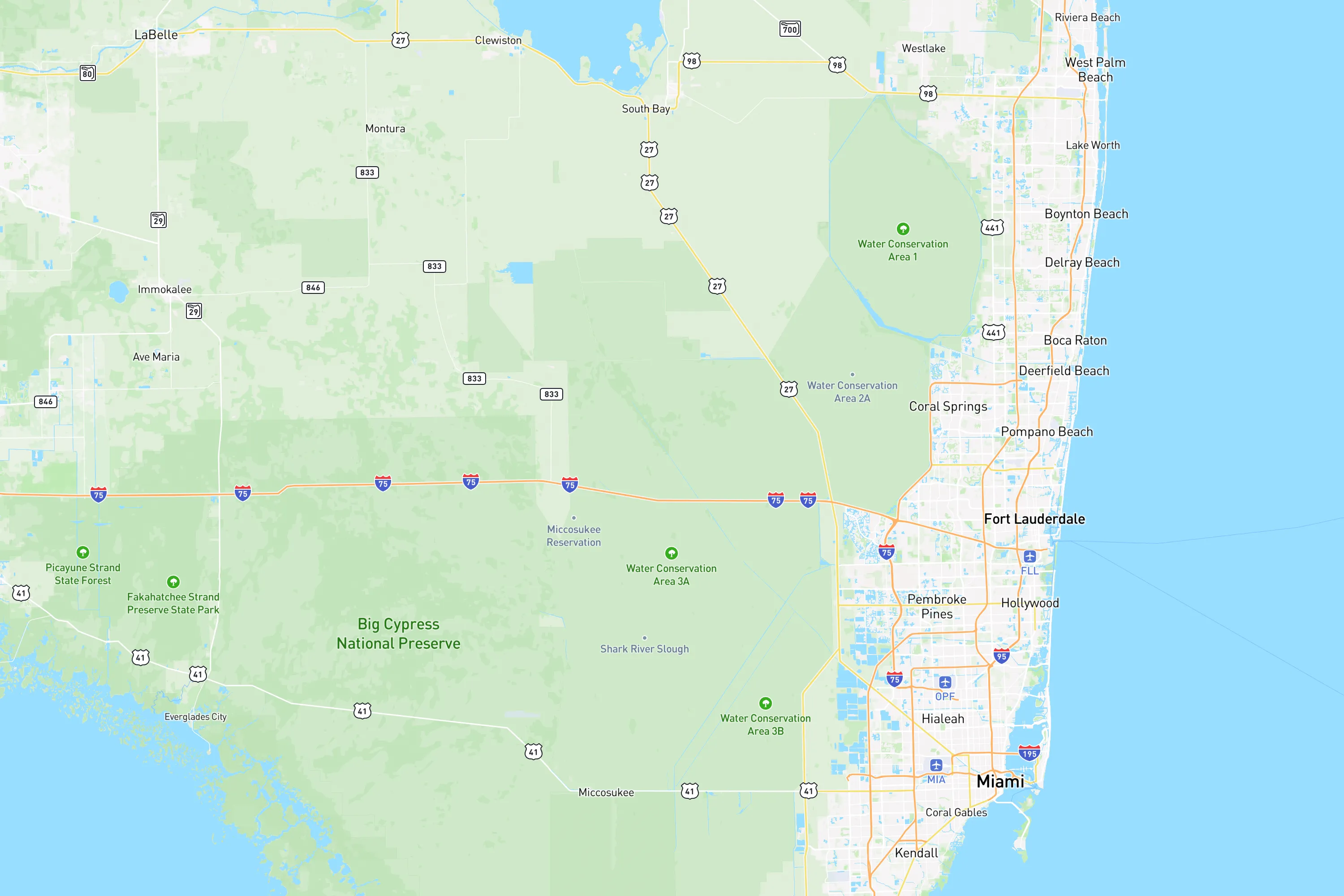 Southeast Florida area TPW locations